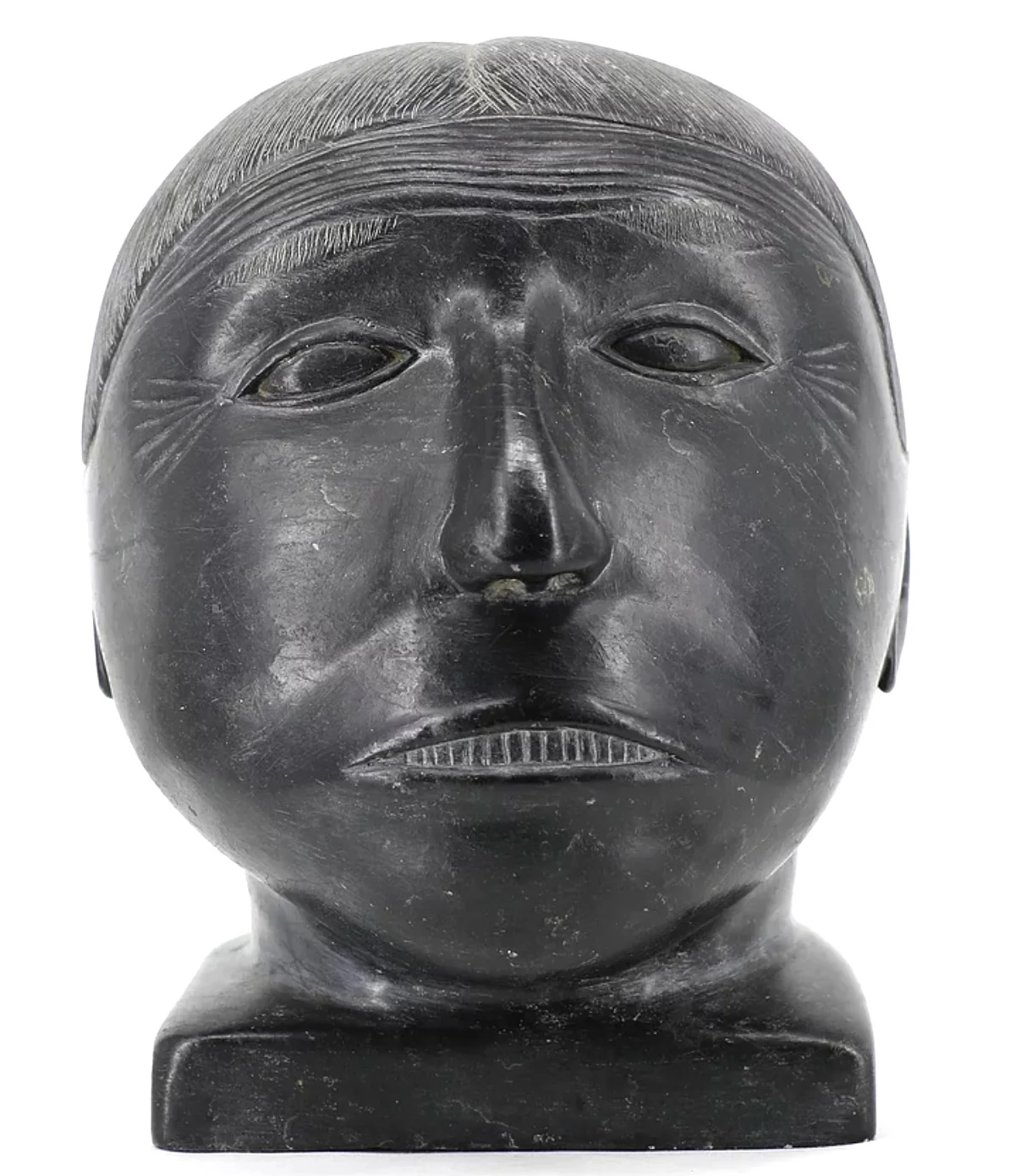  Sima Tukai Inukjuak Male Head 9.5 x 7 x 9 Inches Stone c. 1955 