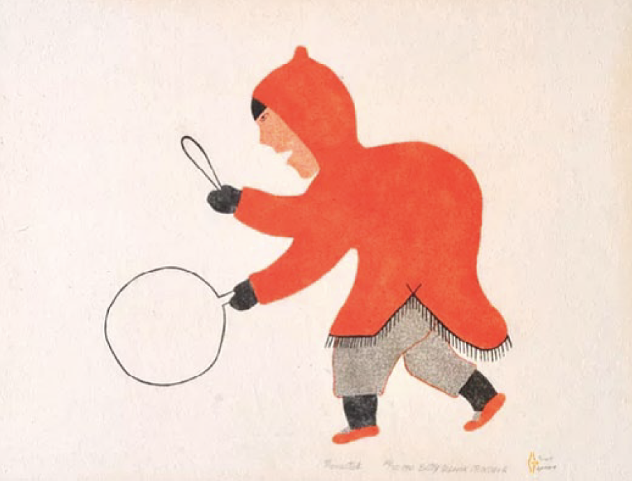  Betty Oolamik Baker Lake Momertuk 20.5 x 26 Inches Stencil 1981 SOLD 