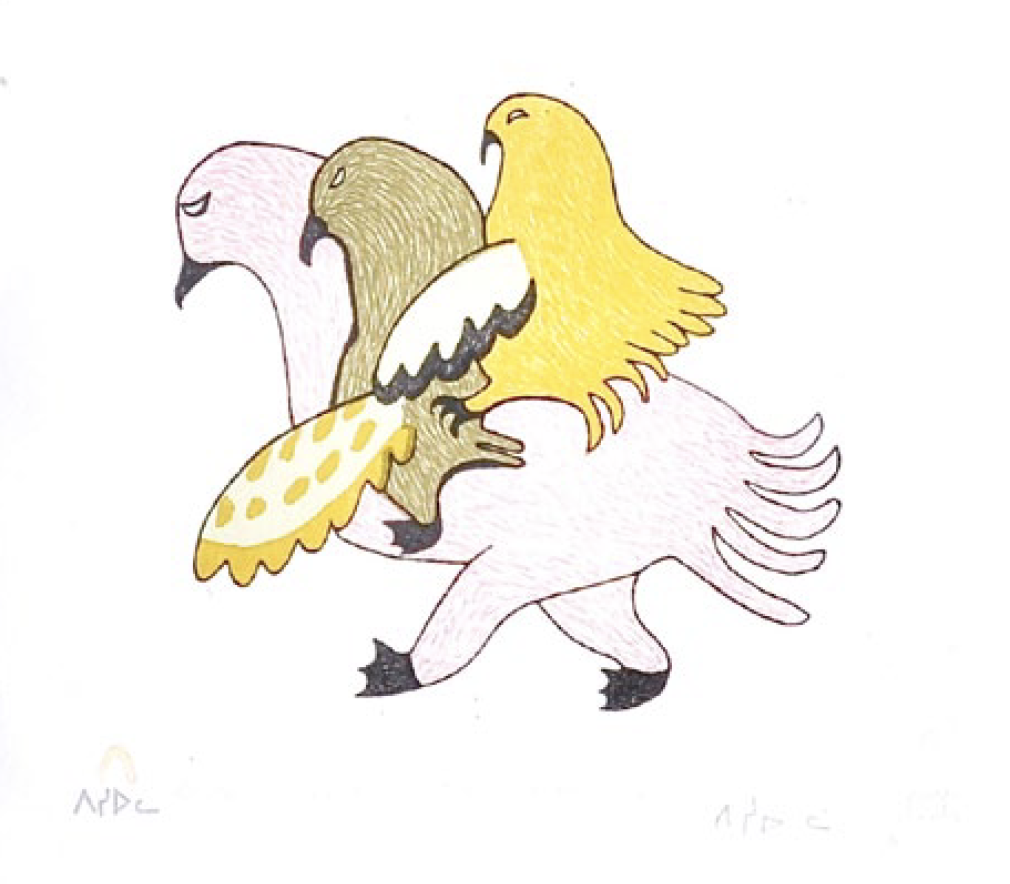 Pitsiulak Ashoona Cape Dorset Birds 9.5 x 11 Inches Lithograph 16/75 1980 SOLD 