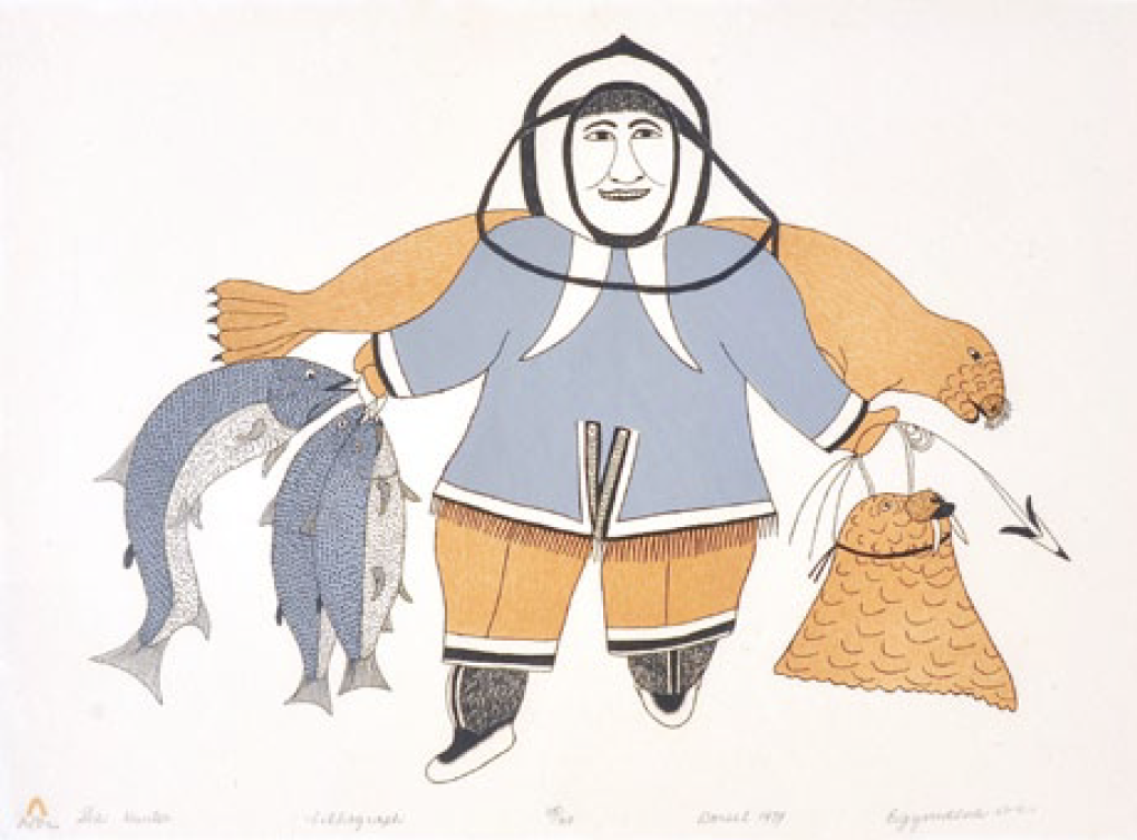  Eegyvudluk Cape Dorset The Hunter 19.3 x 26 Inches Lithograph 1979 