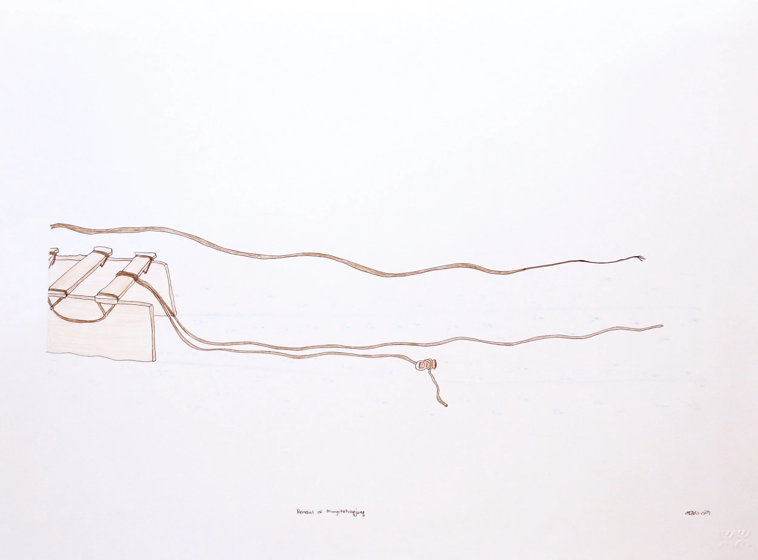 Ningiukulu Teevee Remains of Mungitatuaqjuaq 22 x 30 Coloured Pencil and Ink on Paper $ 2200 151 - 1329