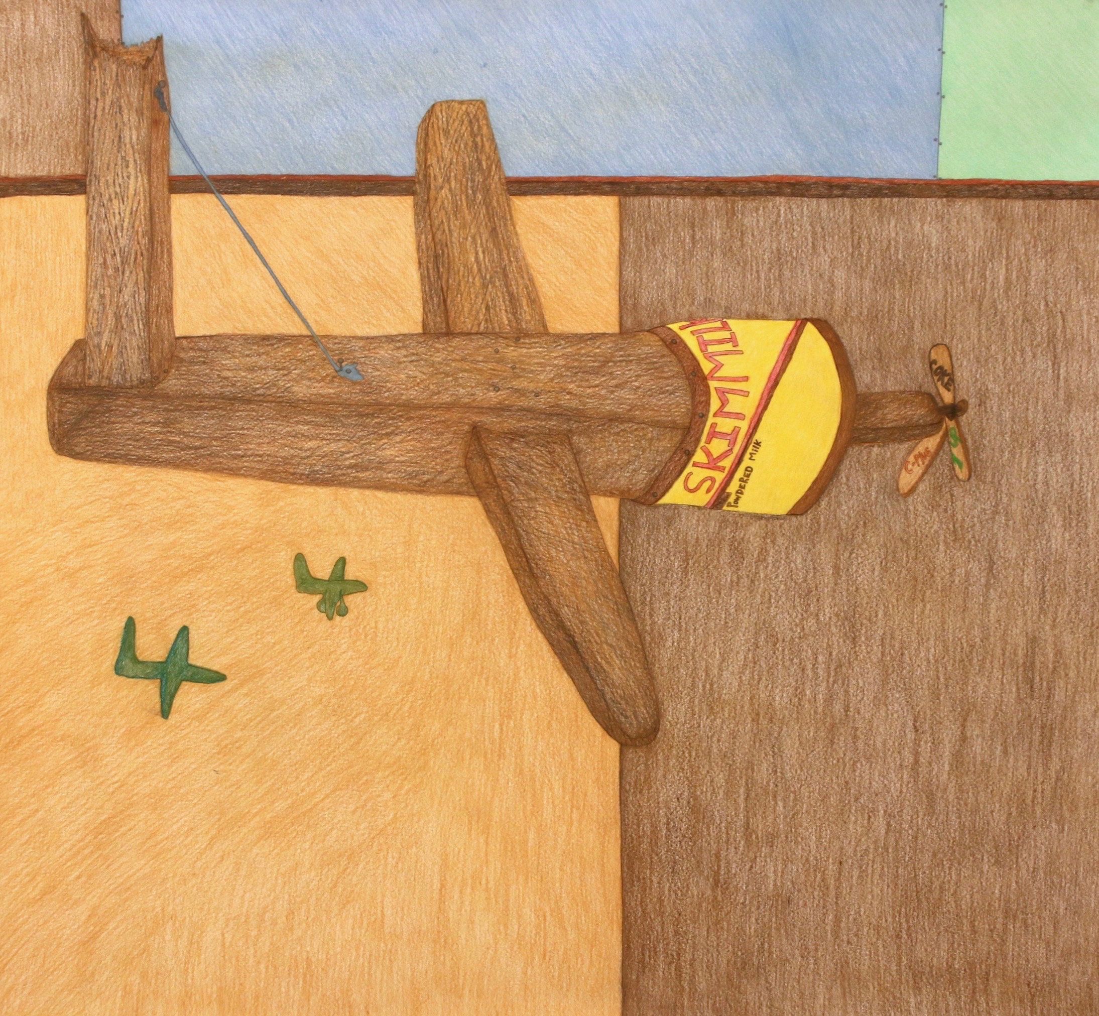 Shuvinai Ashoona Untitled (Wooden Airplane, Skim Milk) 48 x 49 Coloured Pencil and Ink on Paper $ 5525 148 - 2271