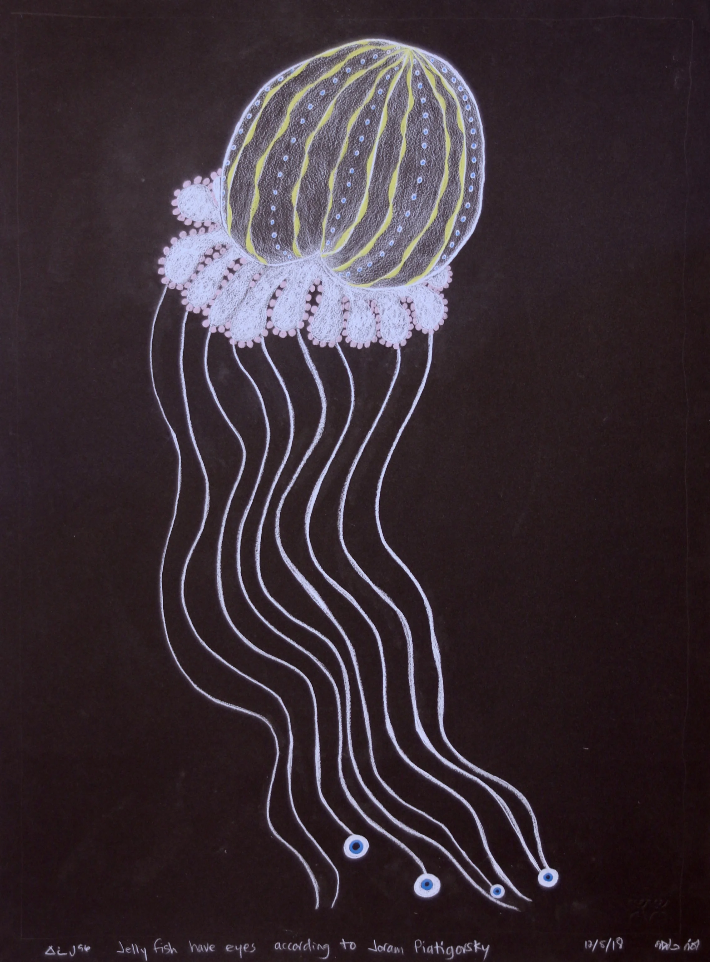 Ningiukulu Teevee Untitled (Jelly Fish Do Have Eyes According to Joram) 30 x 22 Pastel on Paper $ 2050 151-1341