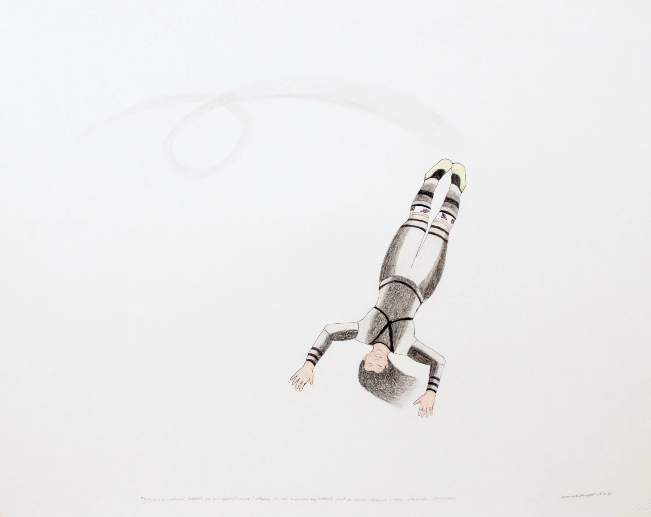 Olooreak Etungat Untitled (You are a Natural Acrobat) 22 x 30 Coloured Pencil and Ink on Paper $ 850 197 - 0138