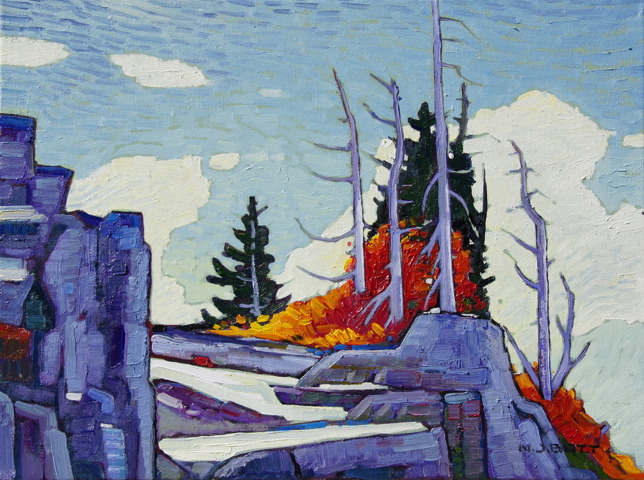  Nicholas Bott Rocky Terrain 11 x 14 Oil on Canvas SOLD      