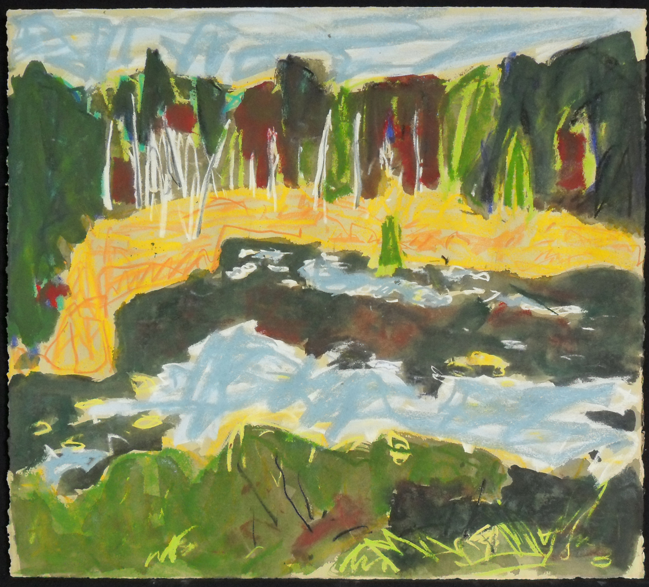 Barry Hodgeson Algoma Beaver Pond 20 x 22 Ink, Pastel, Watercolour on Paper $ 1350