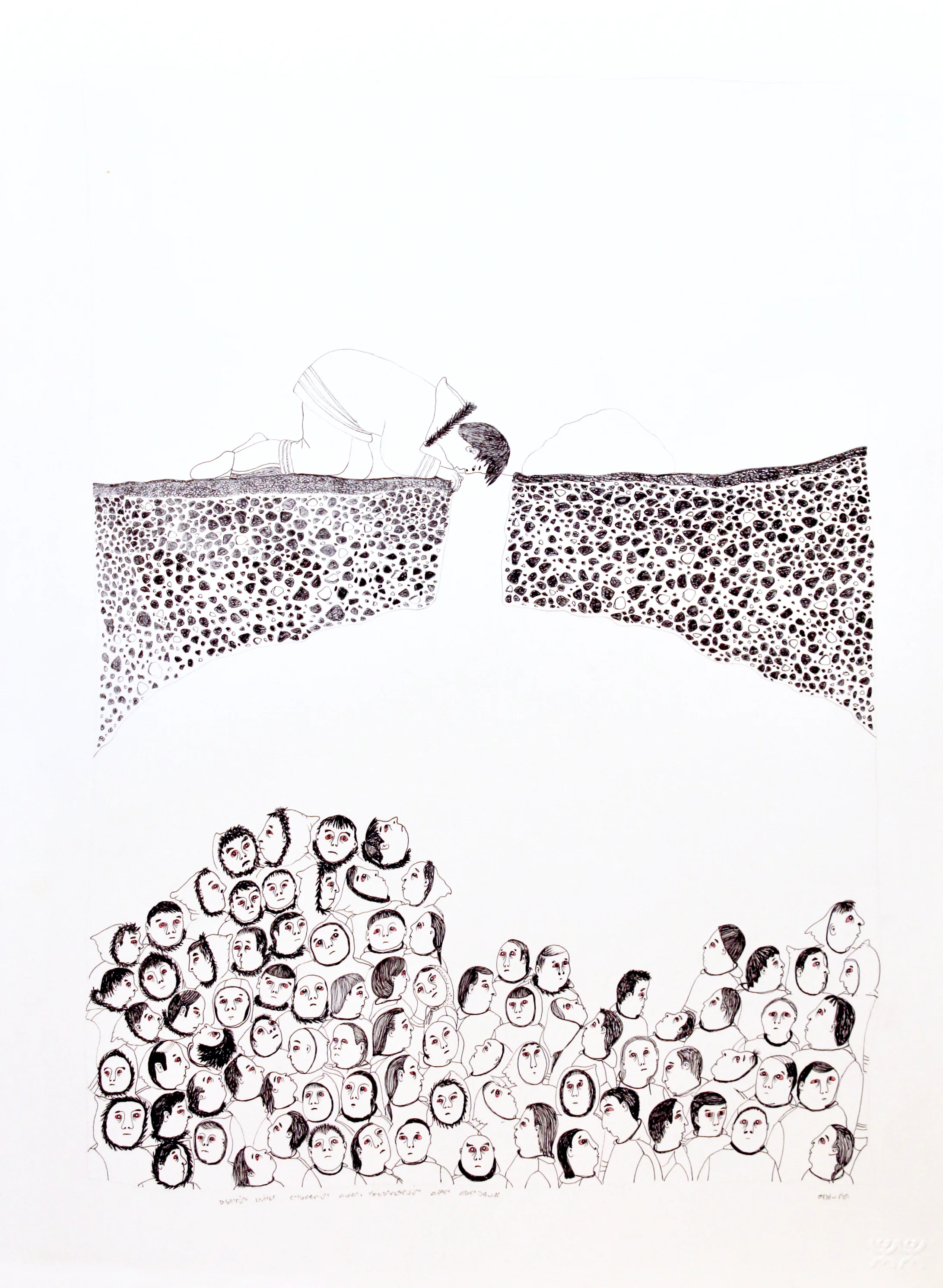 Untitled (Man Looking into Ground) 30 x 22 Coloured Pencil and Ink on Paper 151-1337 SOLD