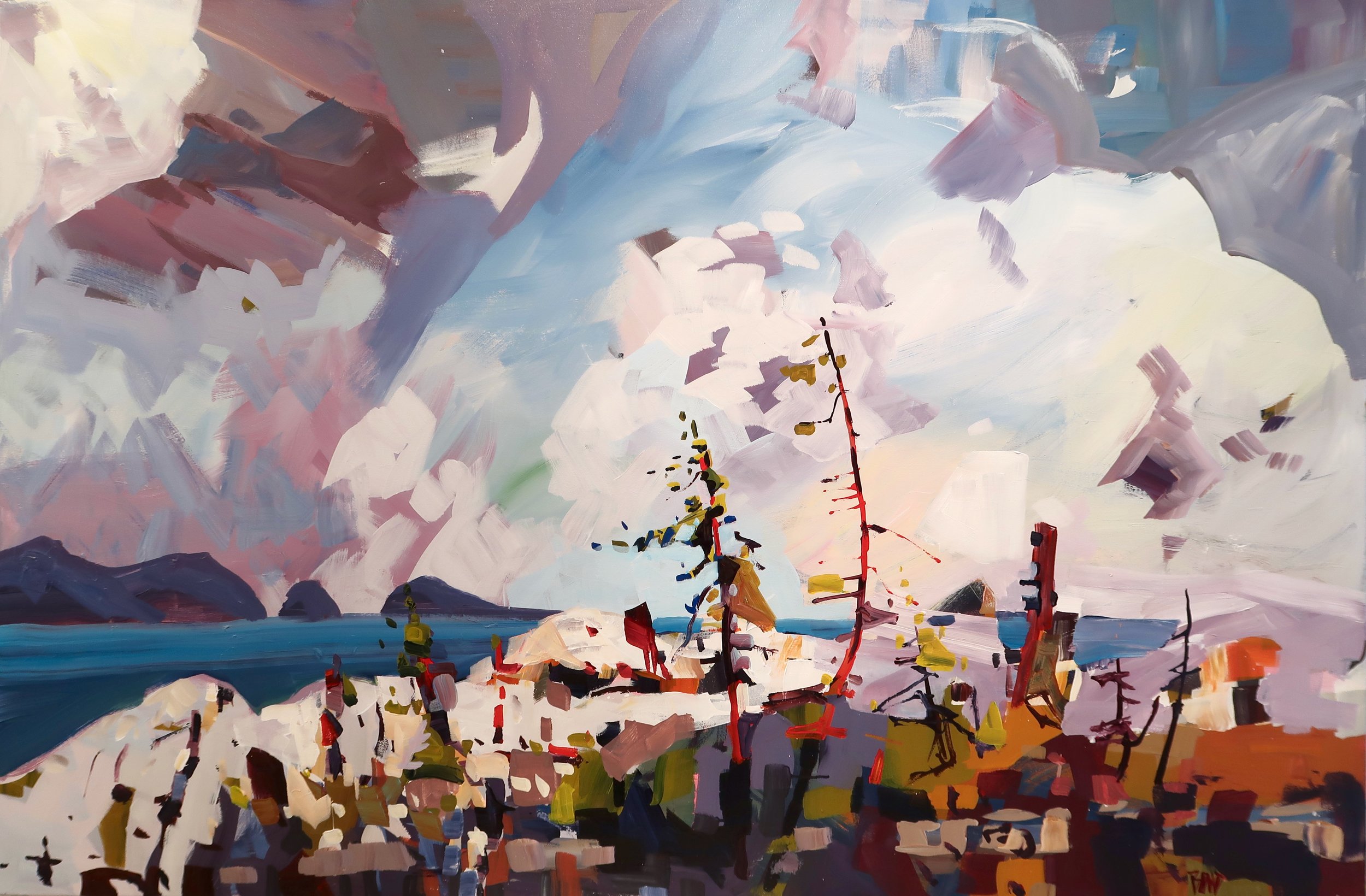 Islands in the sky, 40 x 60 inches, acrylic on canvas, $6600