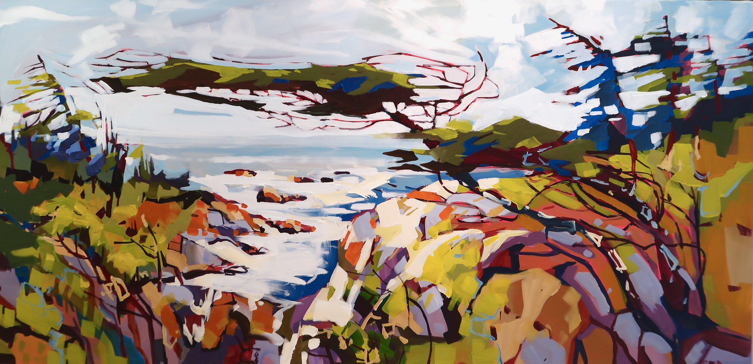 SHOREPINE SCULPTURES - 30 X 60 - ACRYLIC ON CANVAS - SOLD
