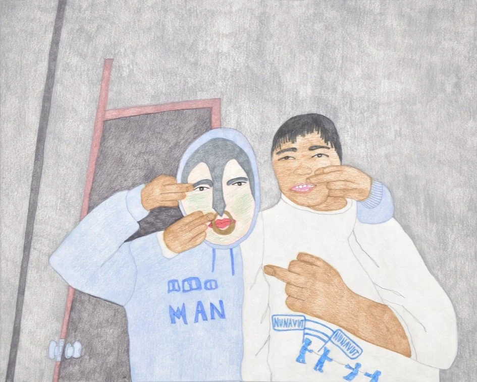Untitled (Two Boys) 23 x 30 Coloured Pencil, Ink SOLD 199-0291