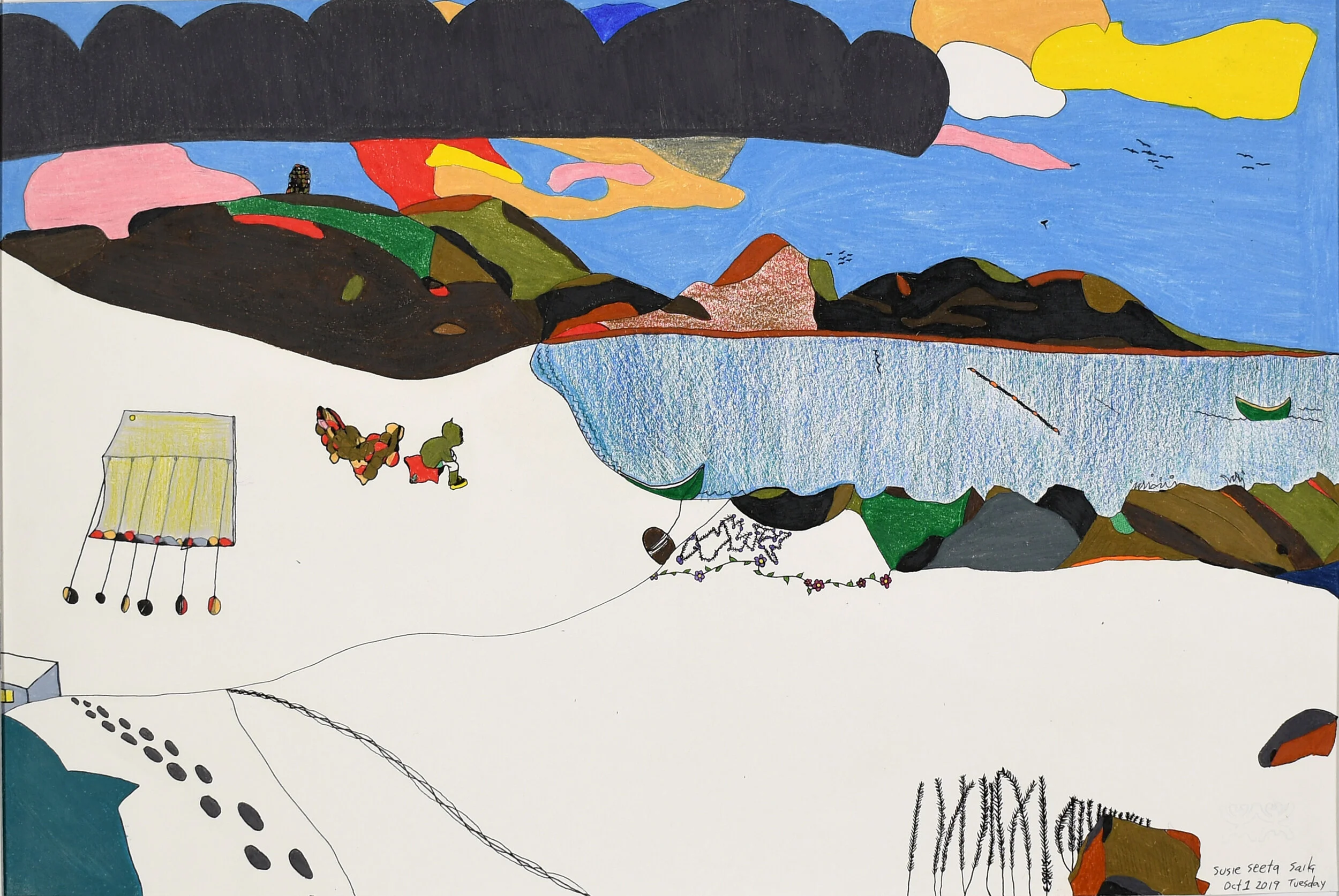  Untitled - Landscape 15 x 23 Ink, Coloured Pencil on Paper SOLD #235-0001 