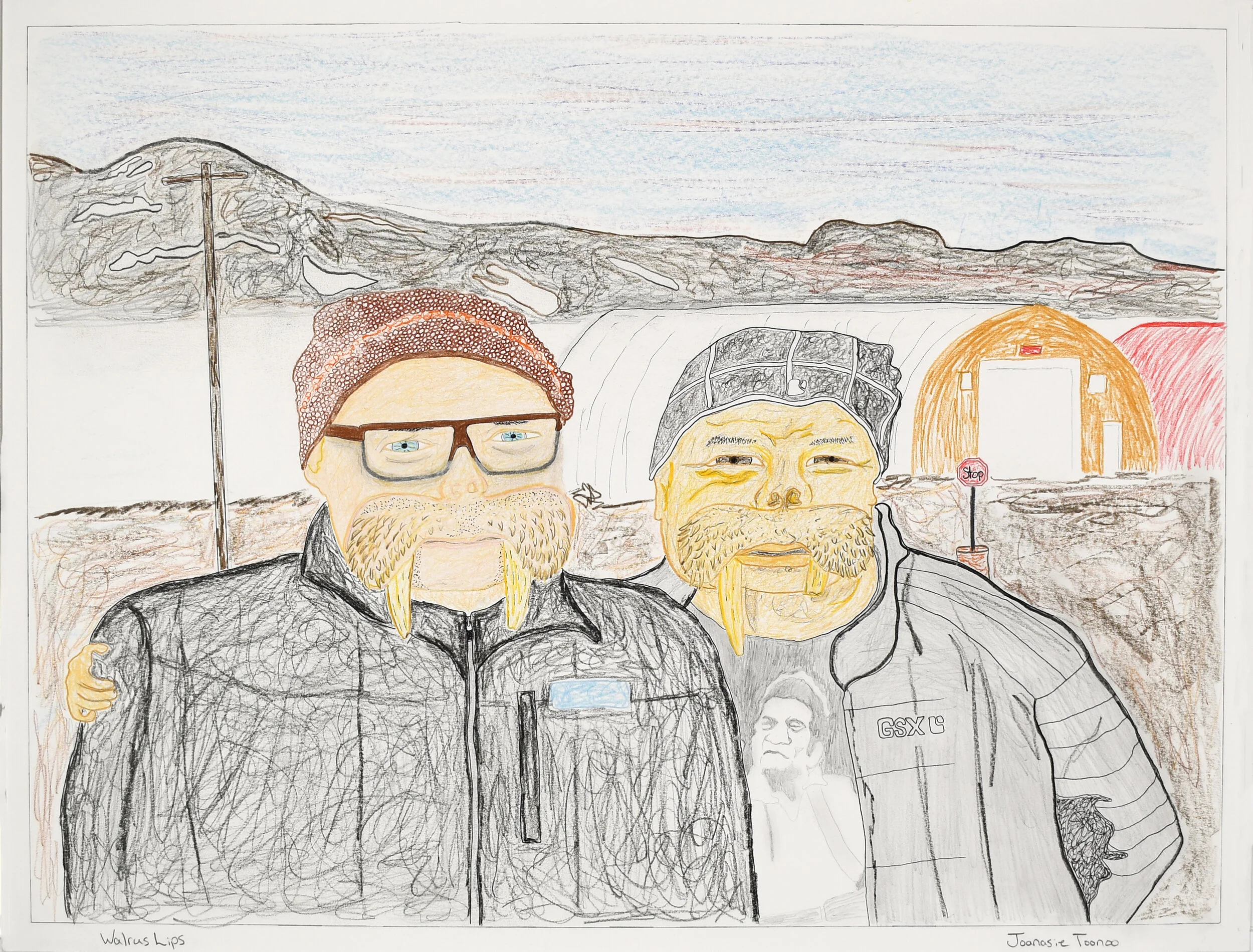  Walrus Lips 23 x 30 Ink, Coloured Pencil on Paper SOLD #223-0034 