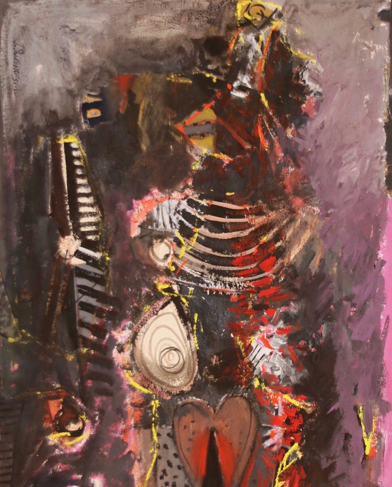 Jack Shadbolt Dark Fanasy 30 x 21 Mixed Media on Paper 1955-1962 SOLD