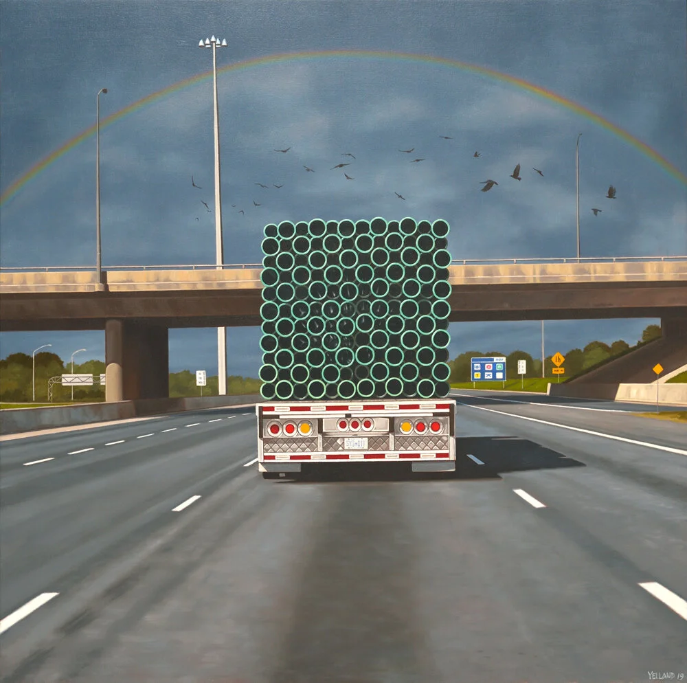 Murder and Rainbows 42 x 42 Oil on Canvas SOLD