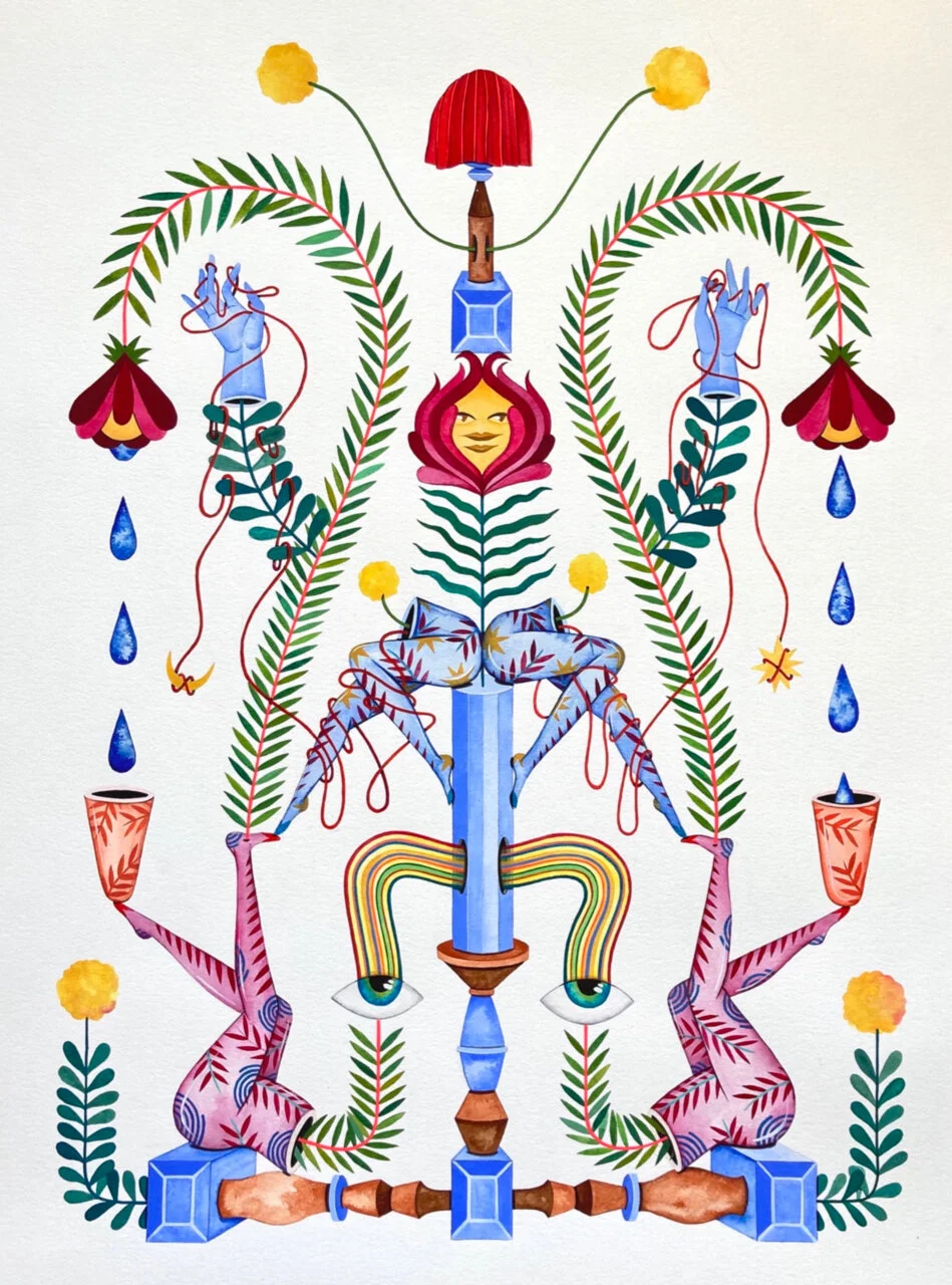 Caitlin McDonagh Memory Threading 18 x 24 Acrylic Gouache on WC Paper SOLD