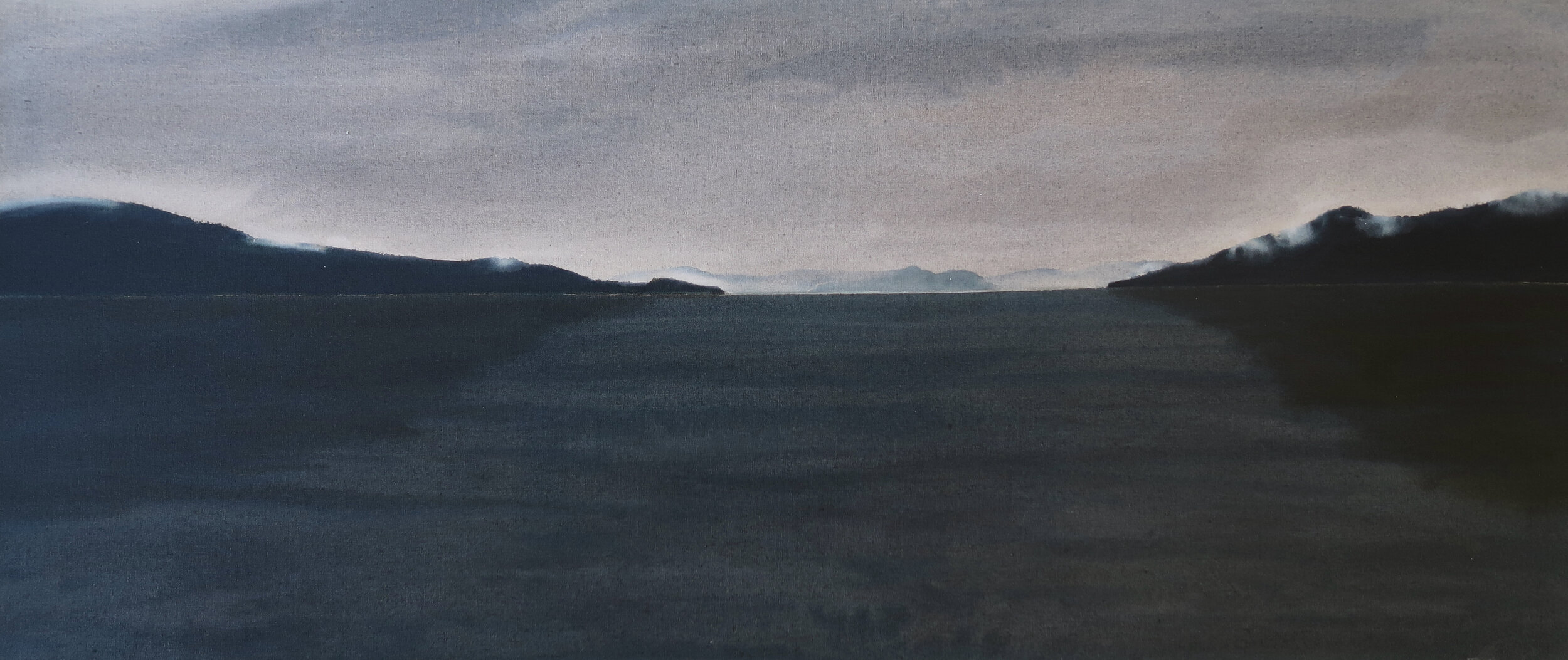 Takao Tanabe Queen Charlotte Summer 26 x 60 Acrylic on Canvas 1983 SOLD