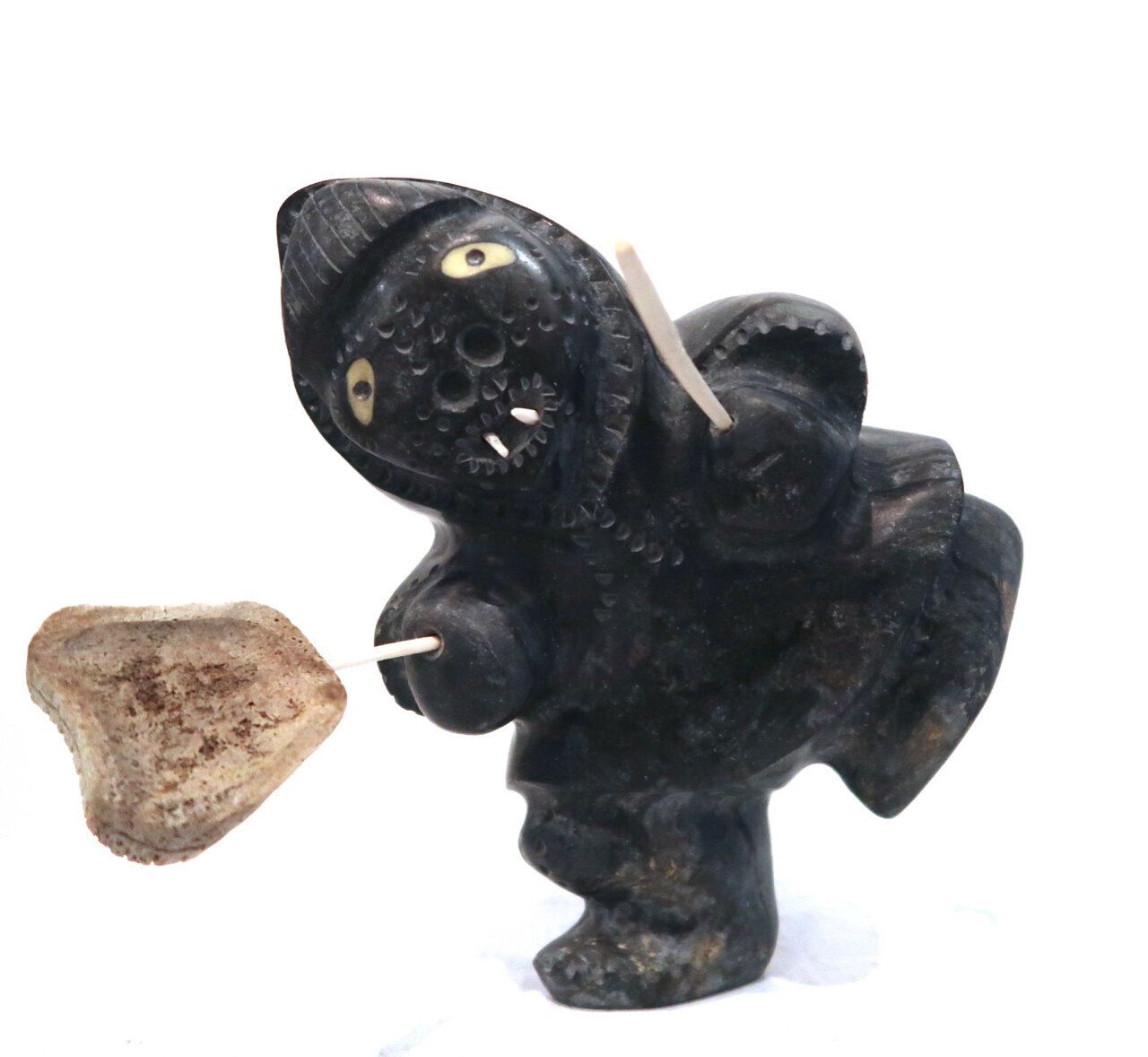 Shaman Drum Dancer 8.5 x 7 x 8 Stone, Bone SOLD