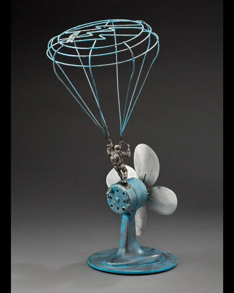 Fan Dangle Reclaimed Steel, Fan, Wires 26 x 14.5 x 12 $3400