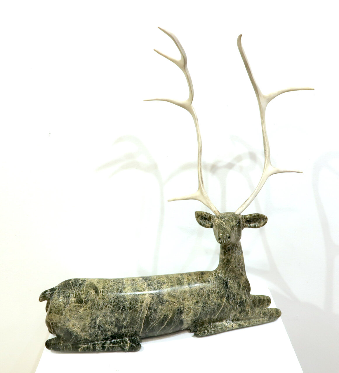 Osuitok Ipeelee Caribou 19 x 16.5 x 5 Serpentine, Stone SOLD