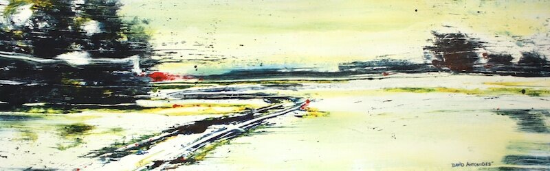 Fast Ride - The Land Celebrates 13 x 39.5 Watercolour $ 2000
