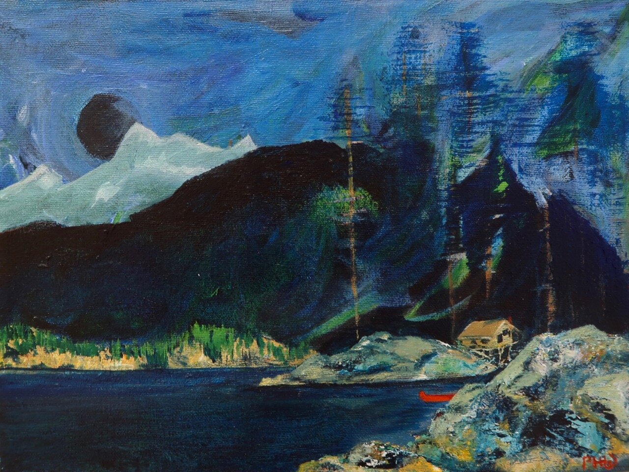 Red Canoe Dreams 9 x 12 Acrylic on Canvas SOLD
