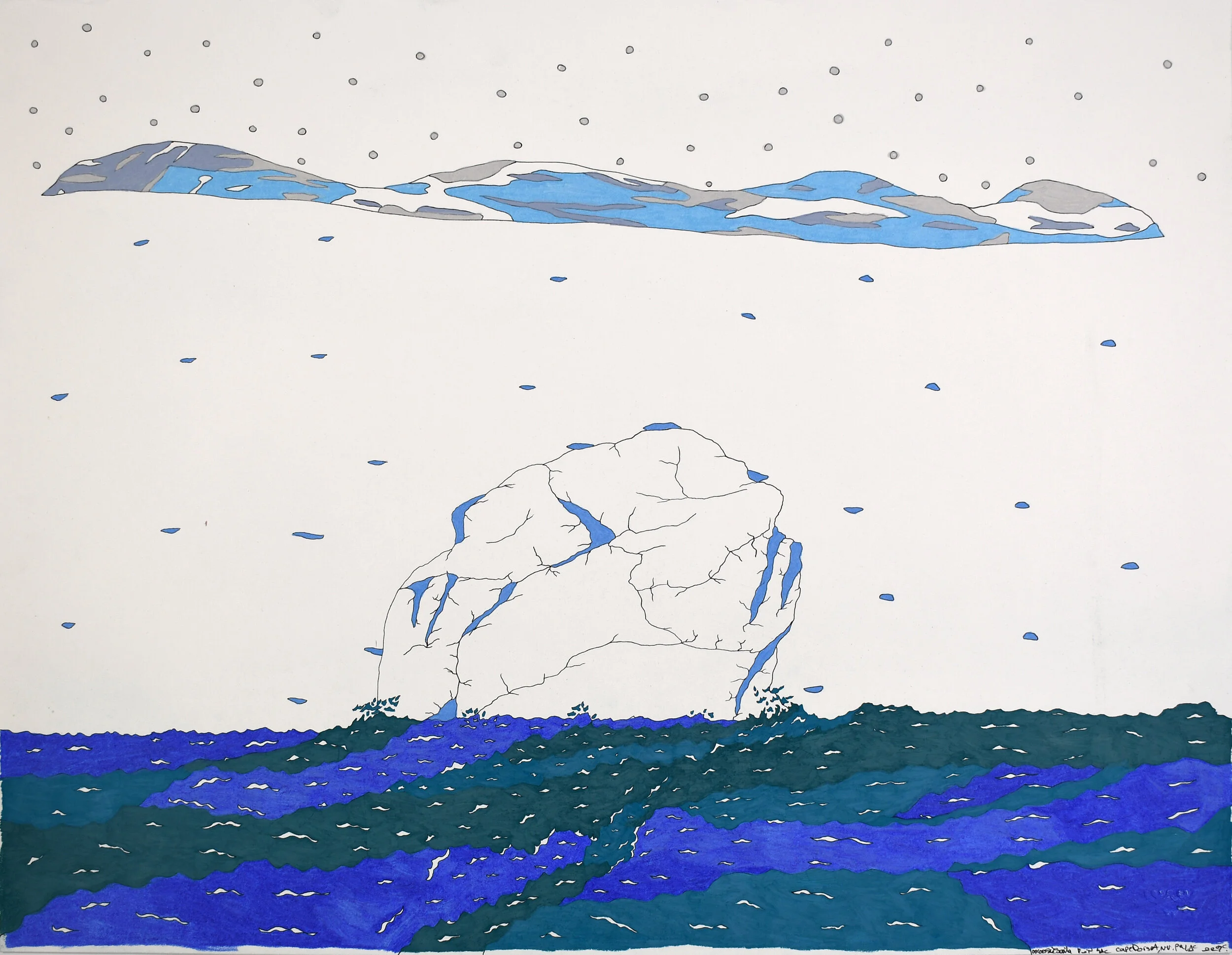  Oolosie Saila Untitled (Iceberg) 23 x 30 Coloured Pencil, Ink #219-0181 $2200  