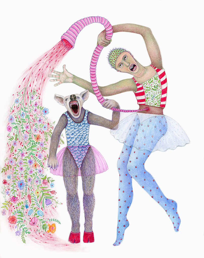 Flower Shower 14 x 11 Coloured Pencil SOLD