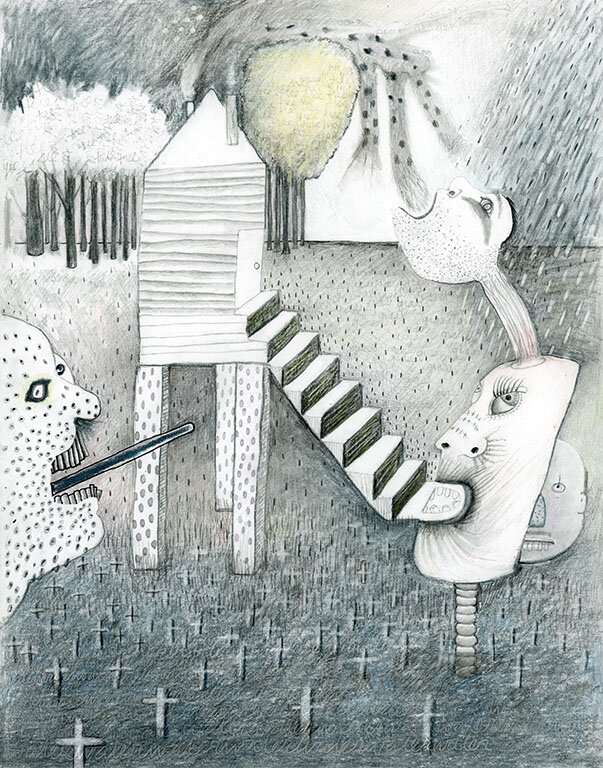 Before the Locusts 14 x 11 Coloured Pencil, Graphite on Paper $ 1450
