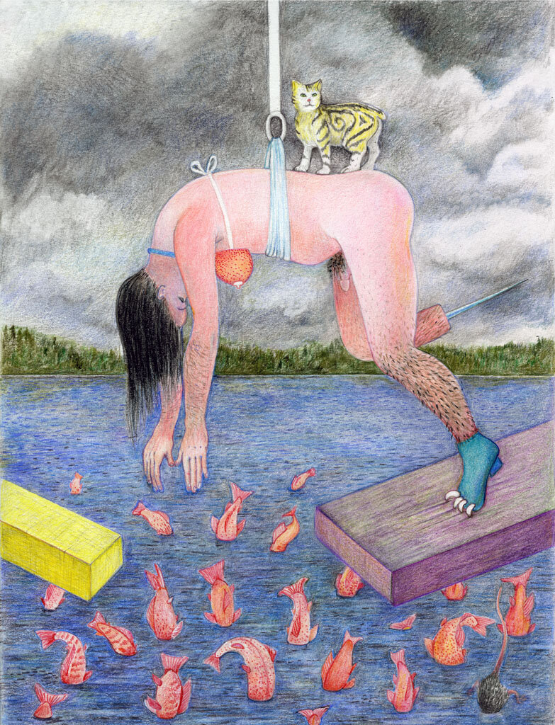 Boy with Claws 12 x 9 Coloured Pencil on Paper SOLD