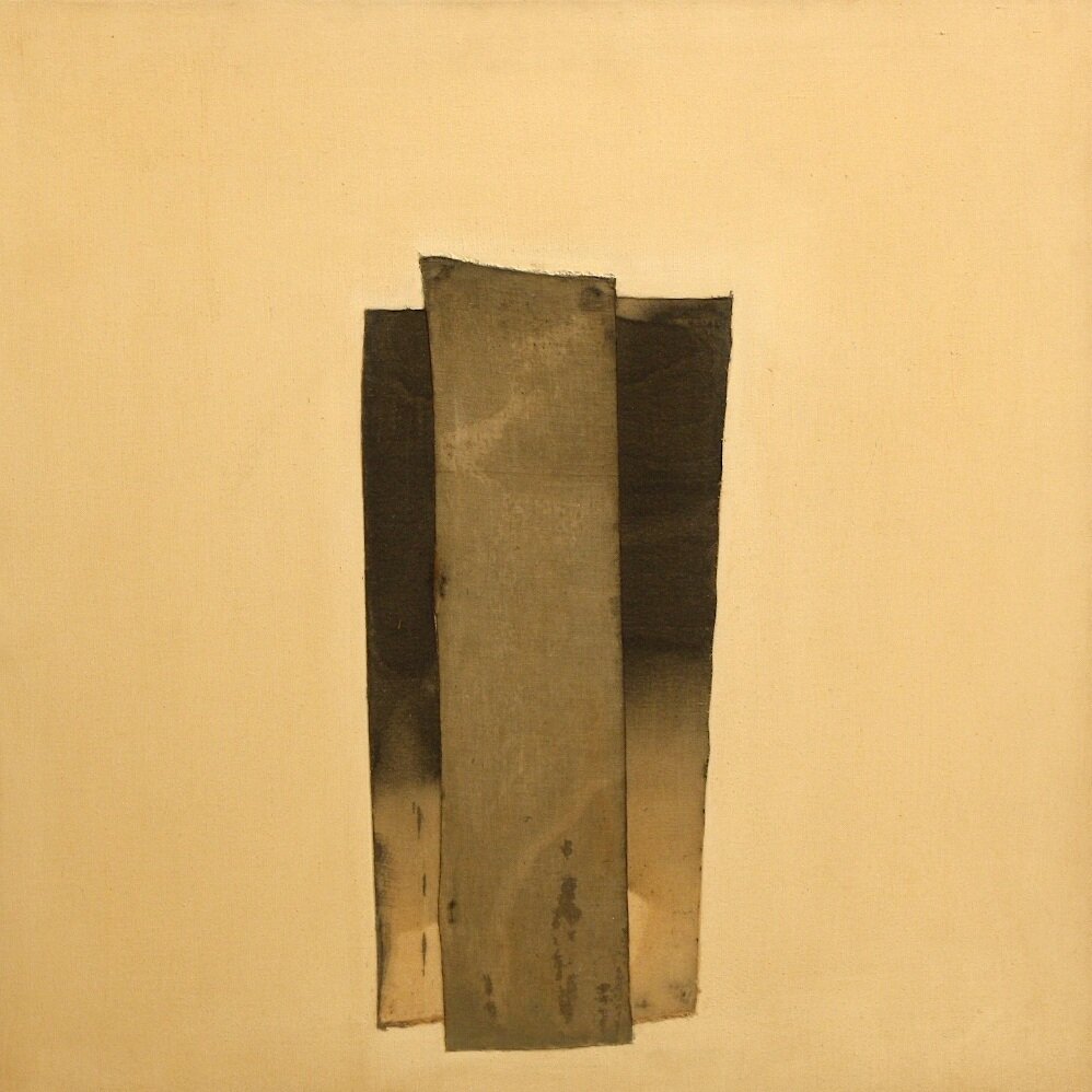 Column 27.75 x 27.75 Oil, Collage on Canvas 1963 SOLD