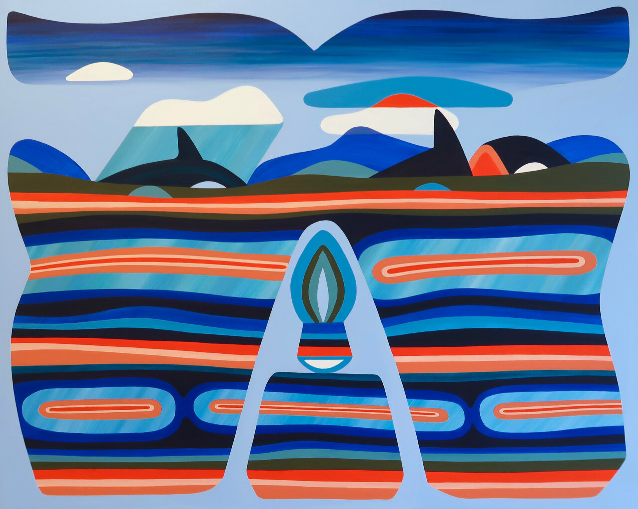 Luke Ramsey Whale God 48 x 60 Acrylic on Canvas $8500