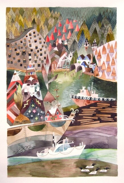The Kinglet's Regatta 18 x 11.5 Watercolour on Paper SOLD