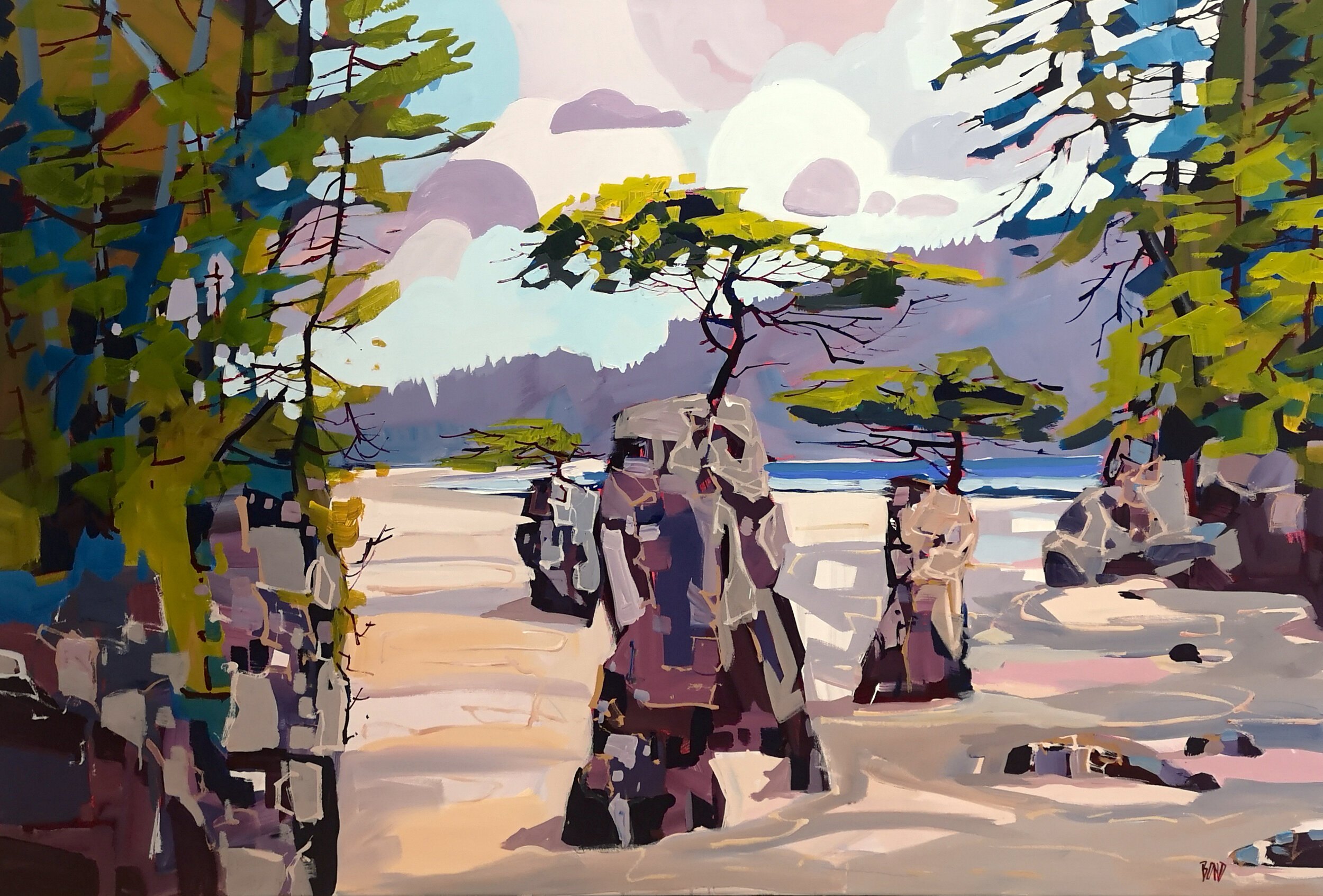 The Sea Stacks of San Josef Bay 40 x 60 Acrylic on Canvas SOLD