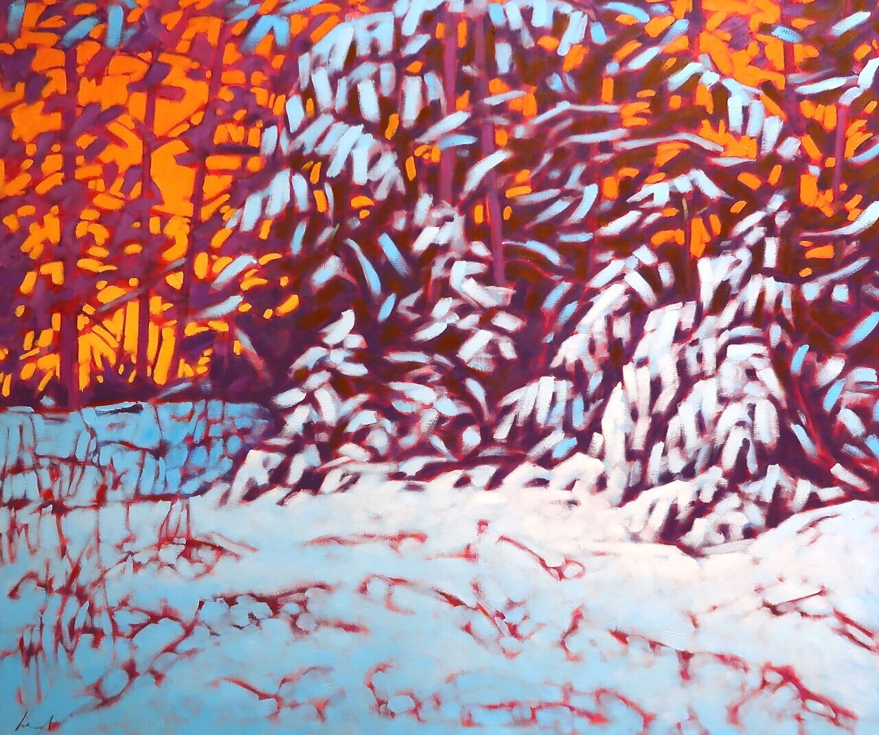 John Lennard Winter Sundown 30 x 36 Oil on Canvas $ 2400