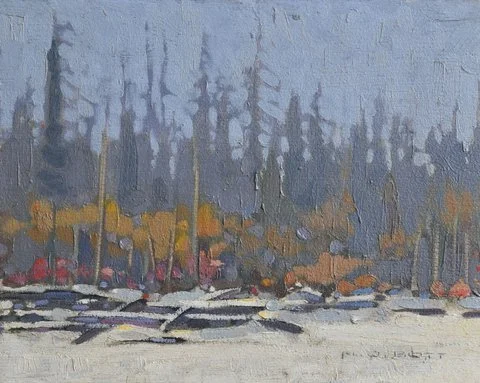  Nicholas Bott Bank of Skeena River 8 x 10 Oil on Board 1979 $1550 