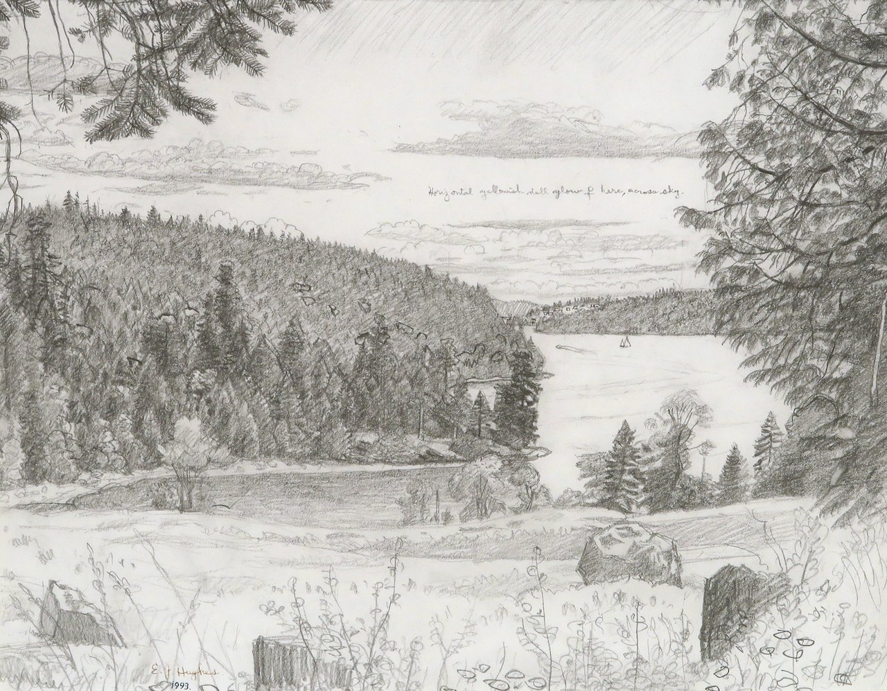 E.J. Hughes Genoa Bay 10 x 13.5 Graphite 1993 $ 6500