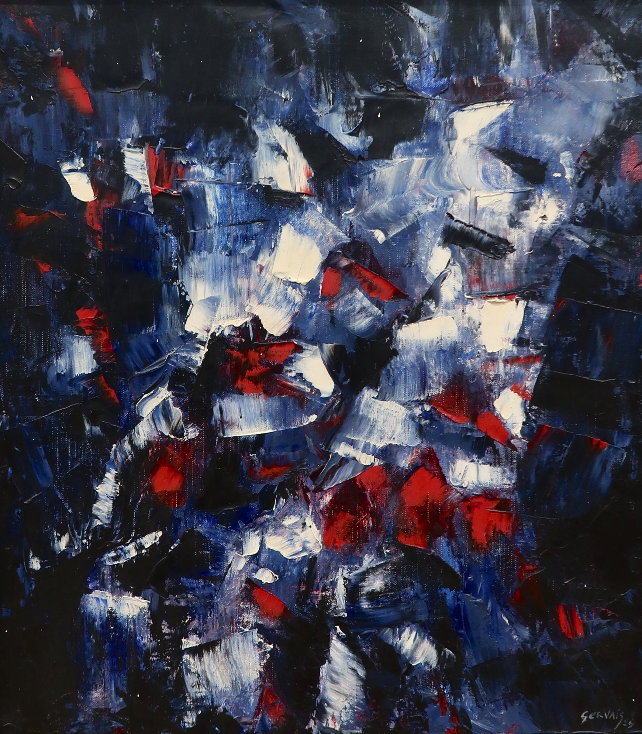 Lise Gervais Sans Titre 18 x 15 Oil on Canvas 1959 SOLD