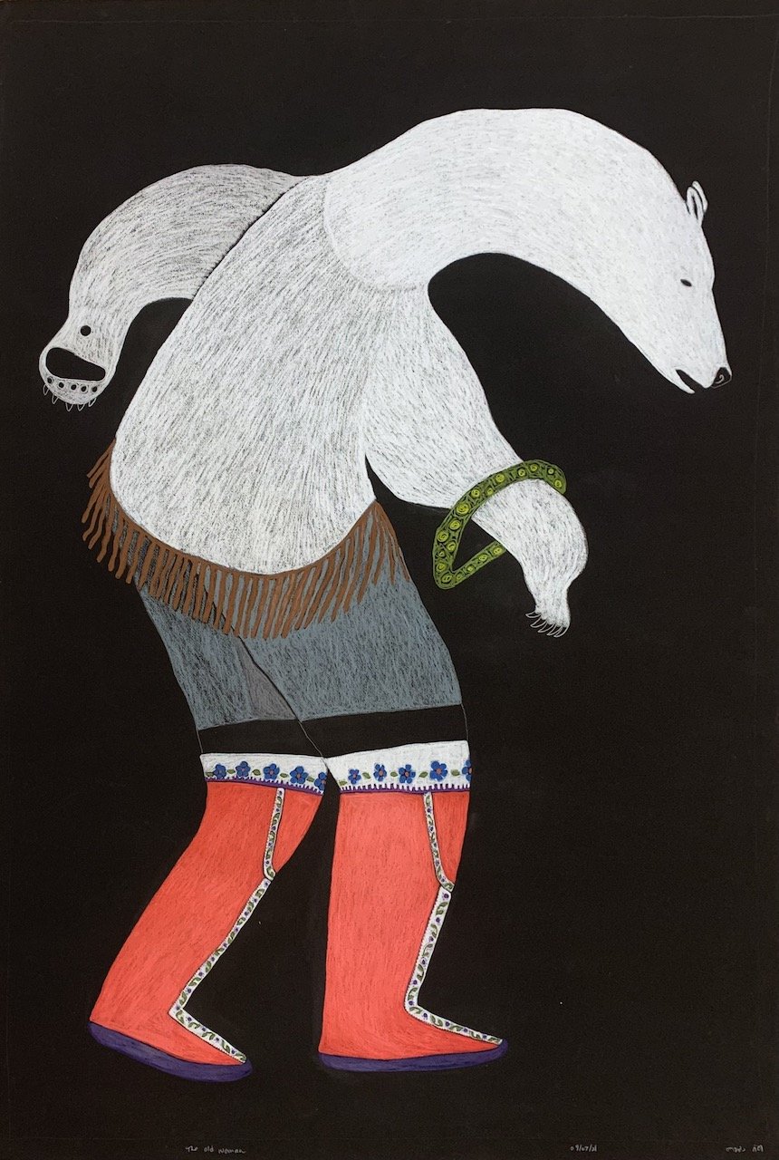 The Old Woman 44.25 x 30 Coloured Pencil on Paper # 151-1405 SOLD