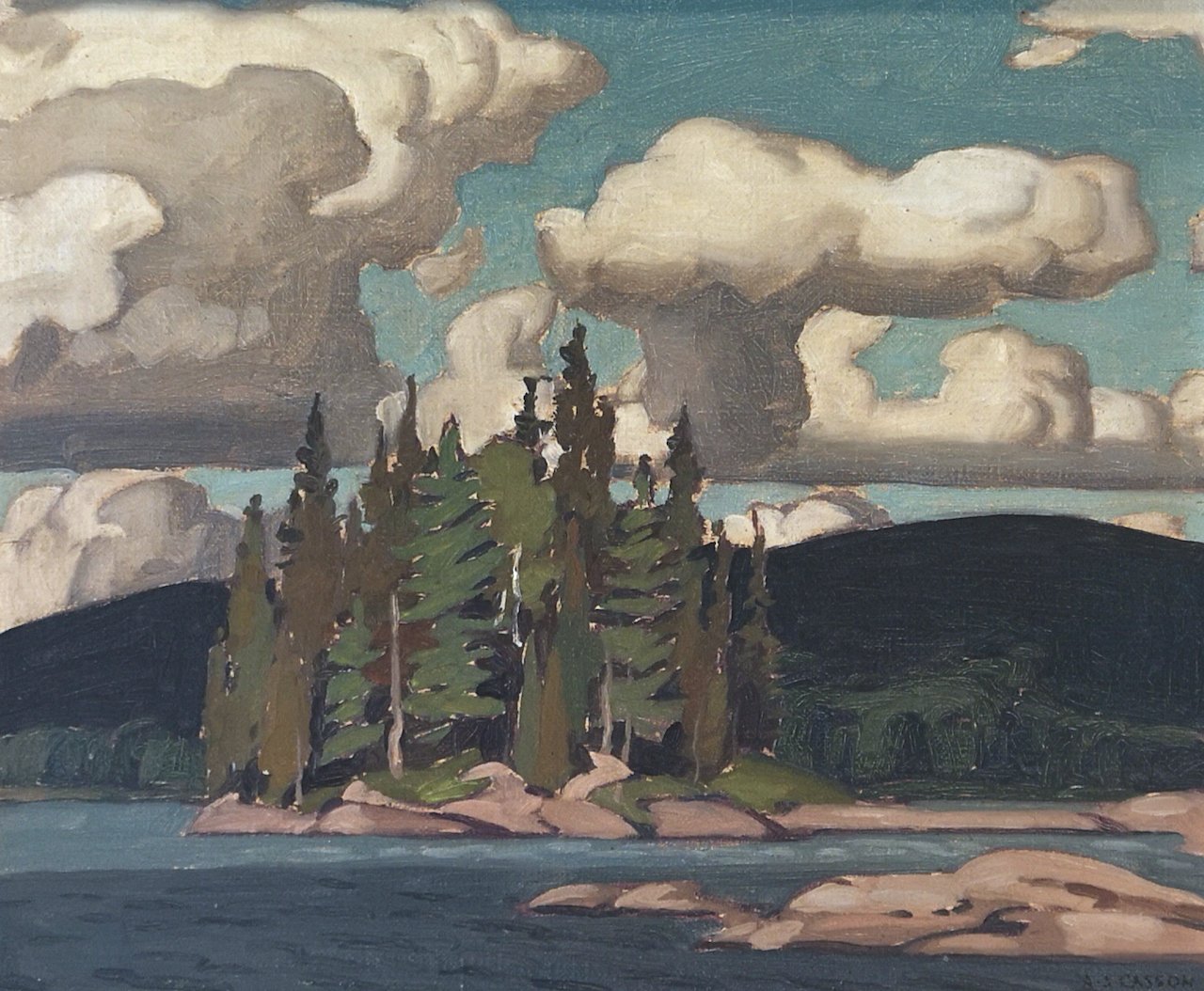 Lake of Two Rivers 9.5 x 11.25 Oil on Board C. 1945 SOLD
