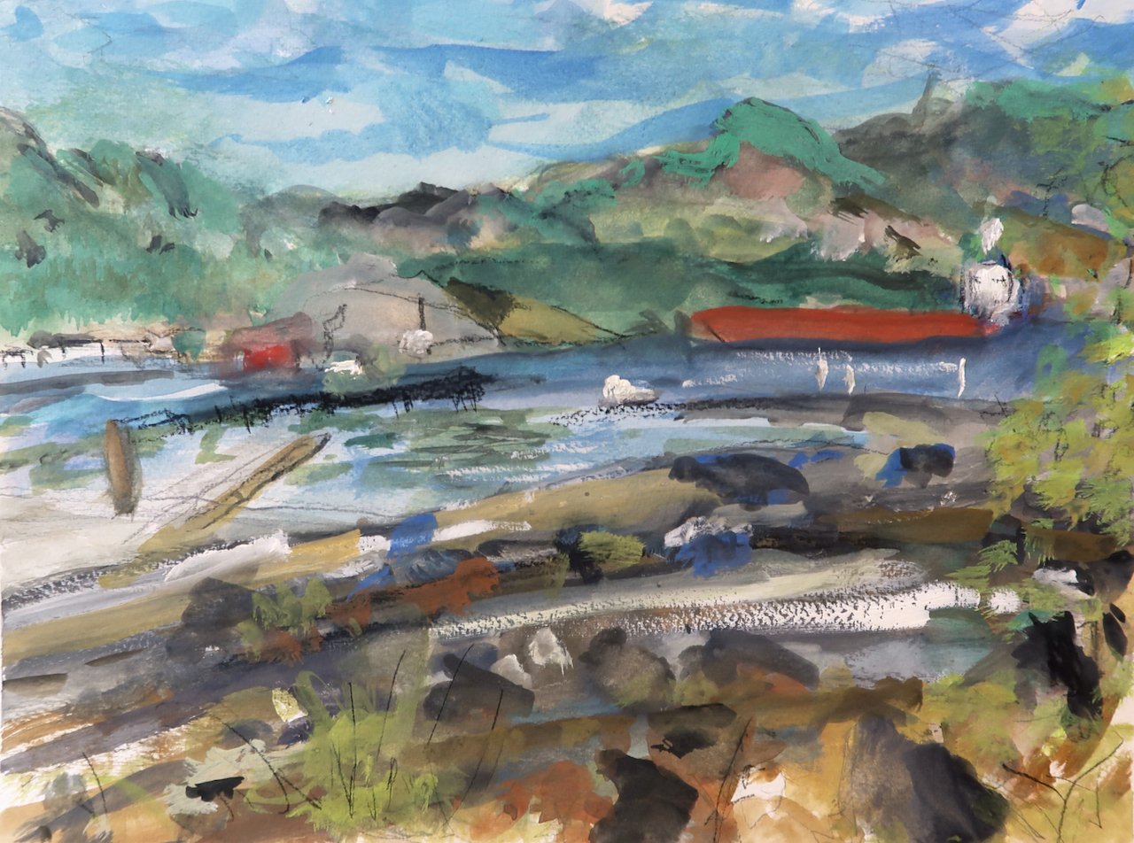 Echos of a Log 12 x 16 Gouache on Paper $ 850