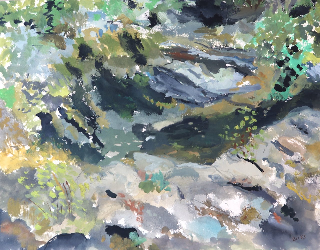 Sacred Pool All Dressed 12 x 16 Gouache on Paper $ 850