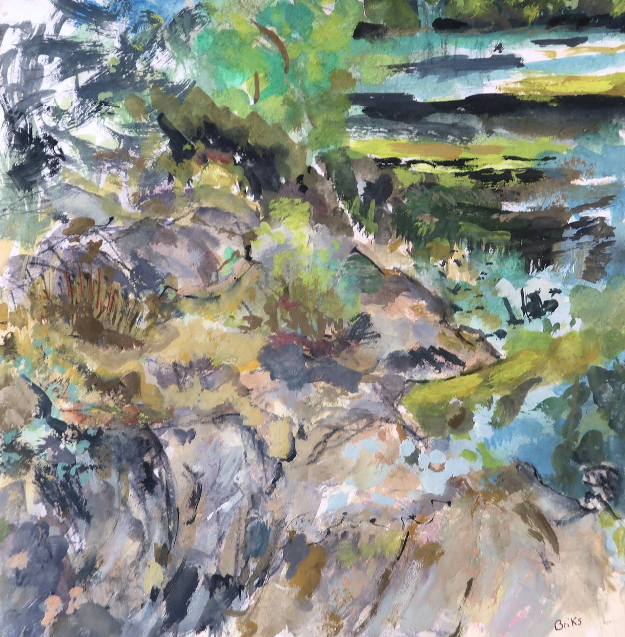 Nenuphar (The Water Lillies) 12 x 12 Gouache on Paper $ 500