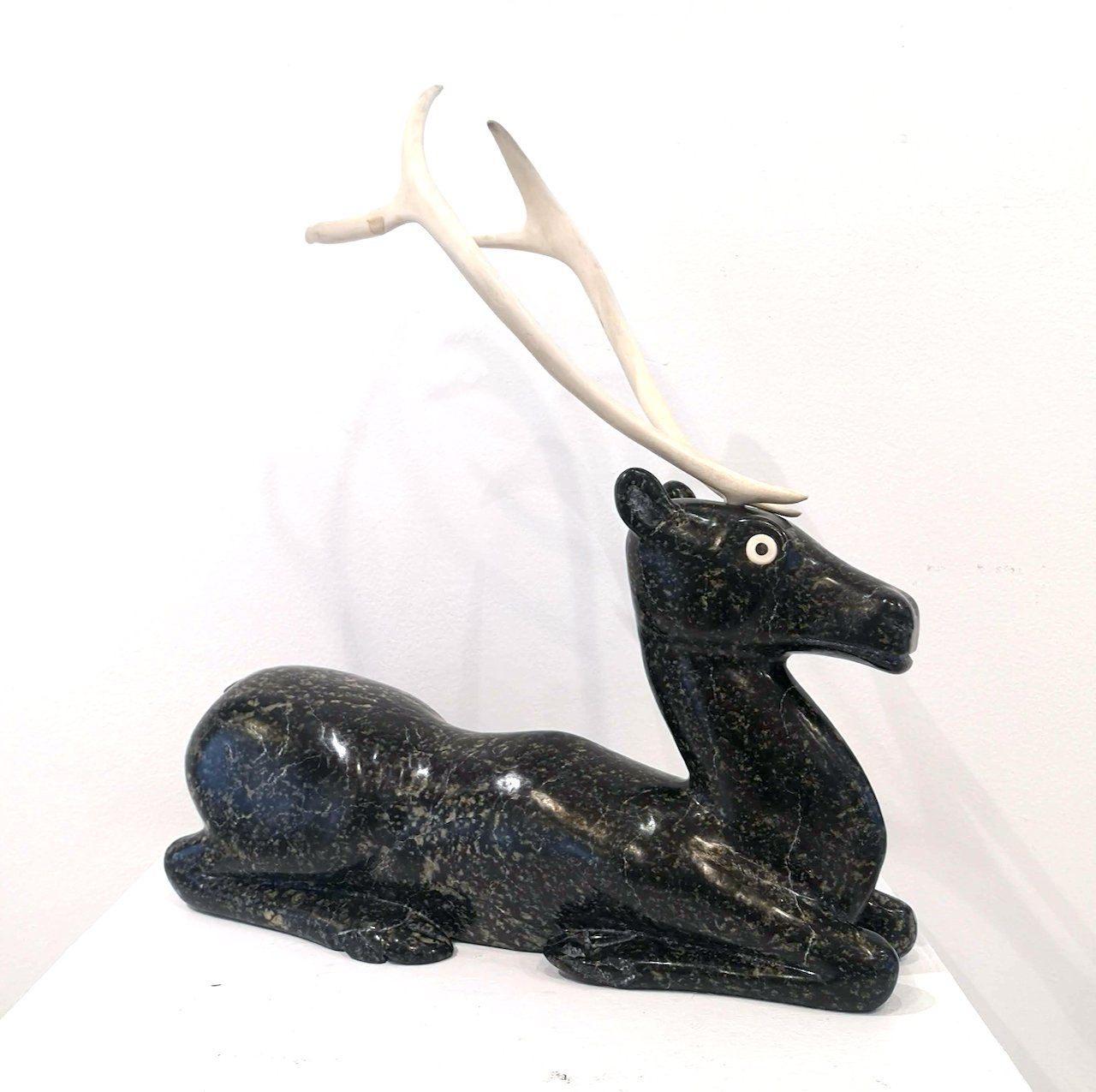 Caribou 10 x 17 x 5 Serpentine & Antler SOLD
