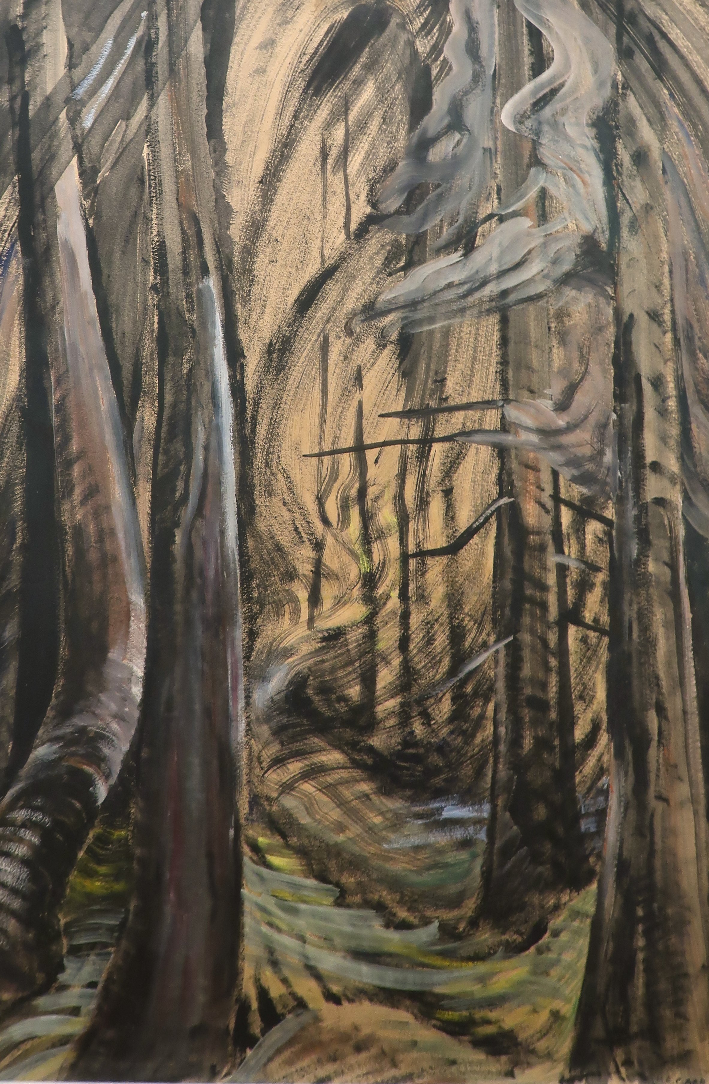 Emily Carr Forest Interior 34 x 22.75 Oil on Paper 1934 SOLD