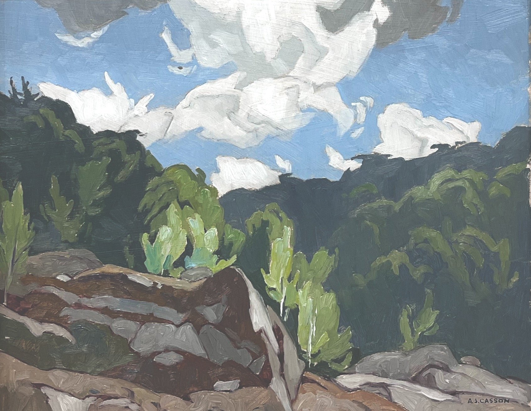 A.J. Casson Bright Day 12 x 15 Oil on Board 1970 SOLD