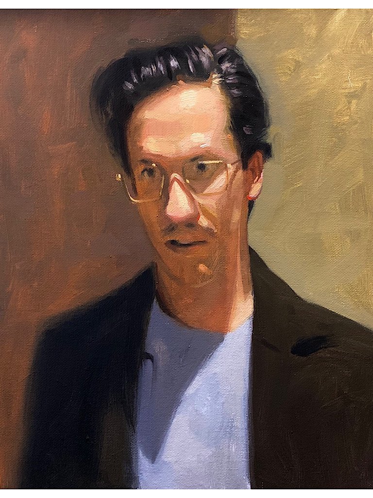 Untitled (Portrait of a Man) 14 x 11 Oil on Canvas Board $ 750