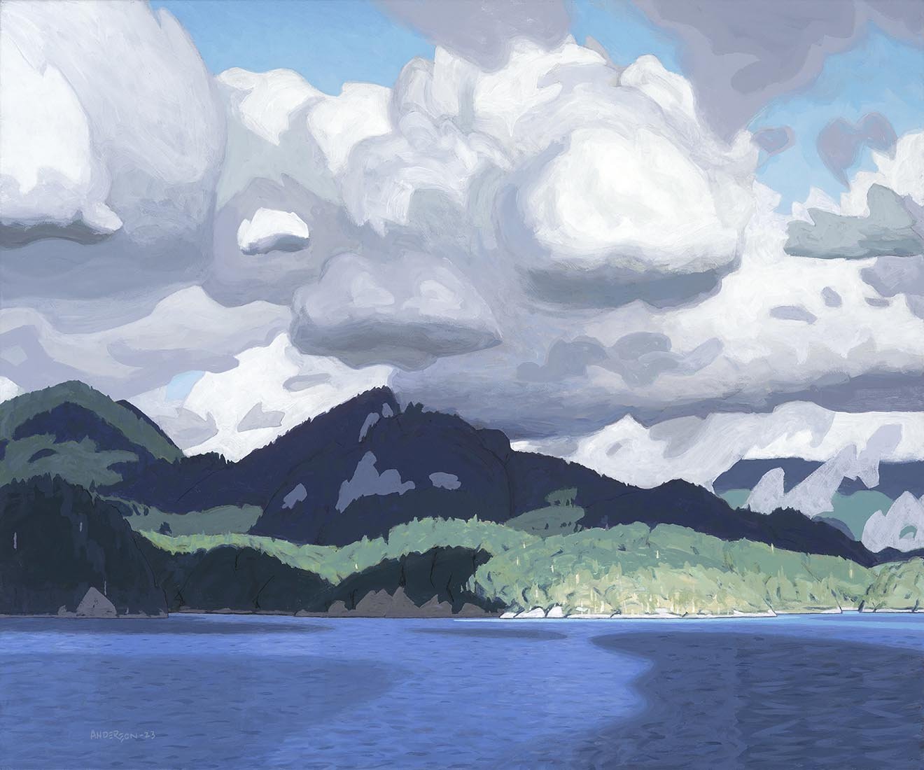 Howe Sound Cloudscape 2 30 x 36 Acrylic on Canvas SOLD