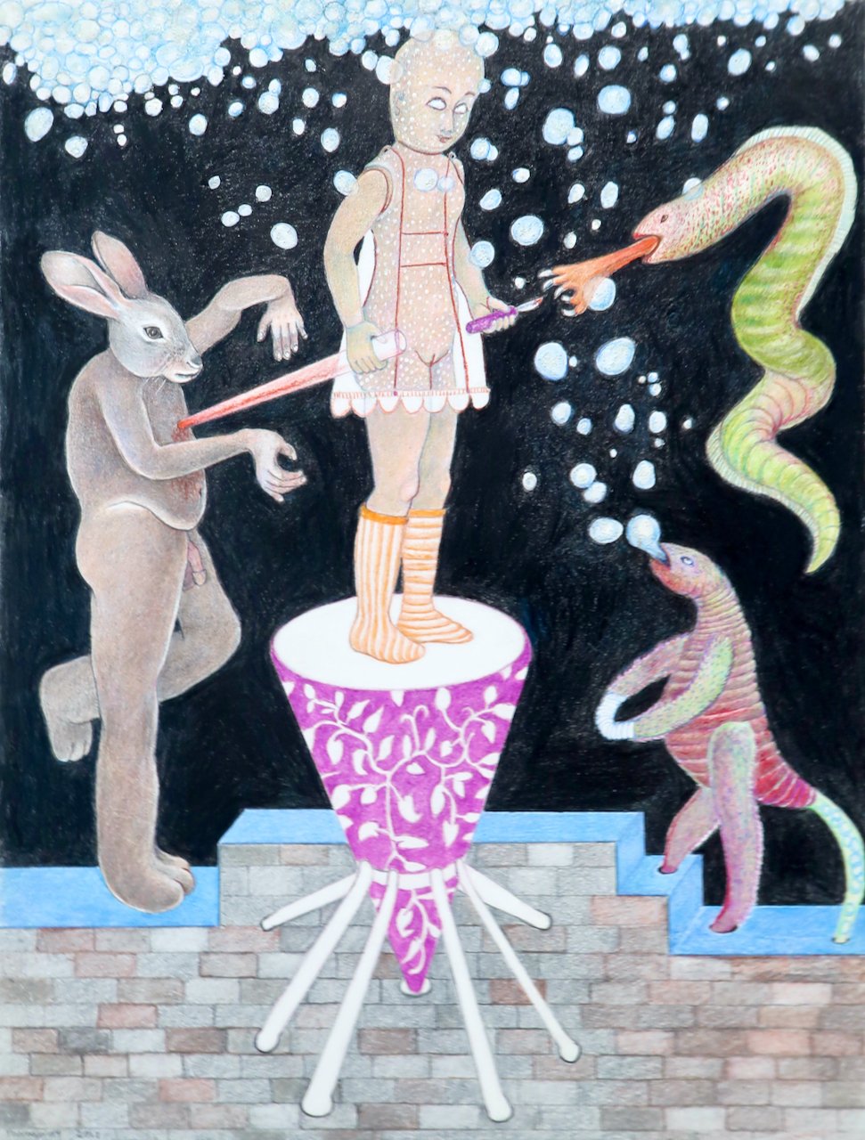 Bubbles 12 x 9 Coloured Pencil SOLD