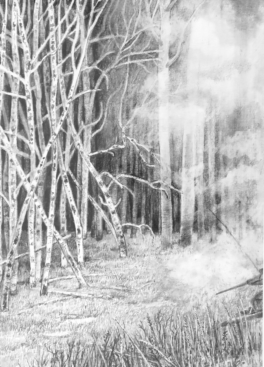 Luhansk 7 x 5 Graphite on paper Panel 18/24