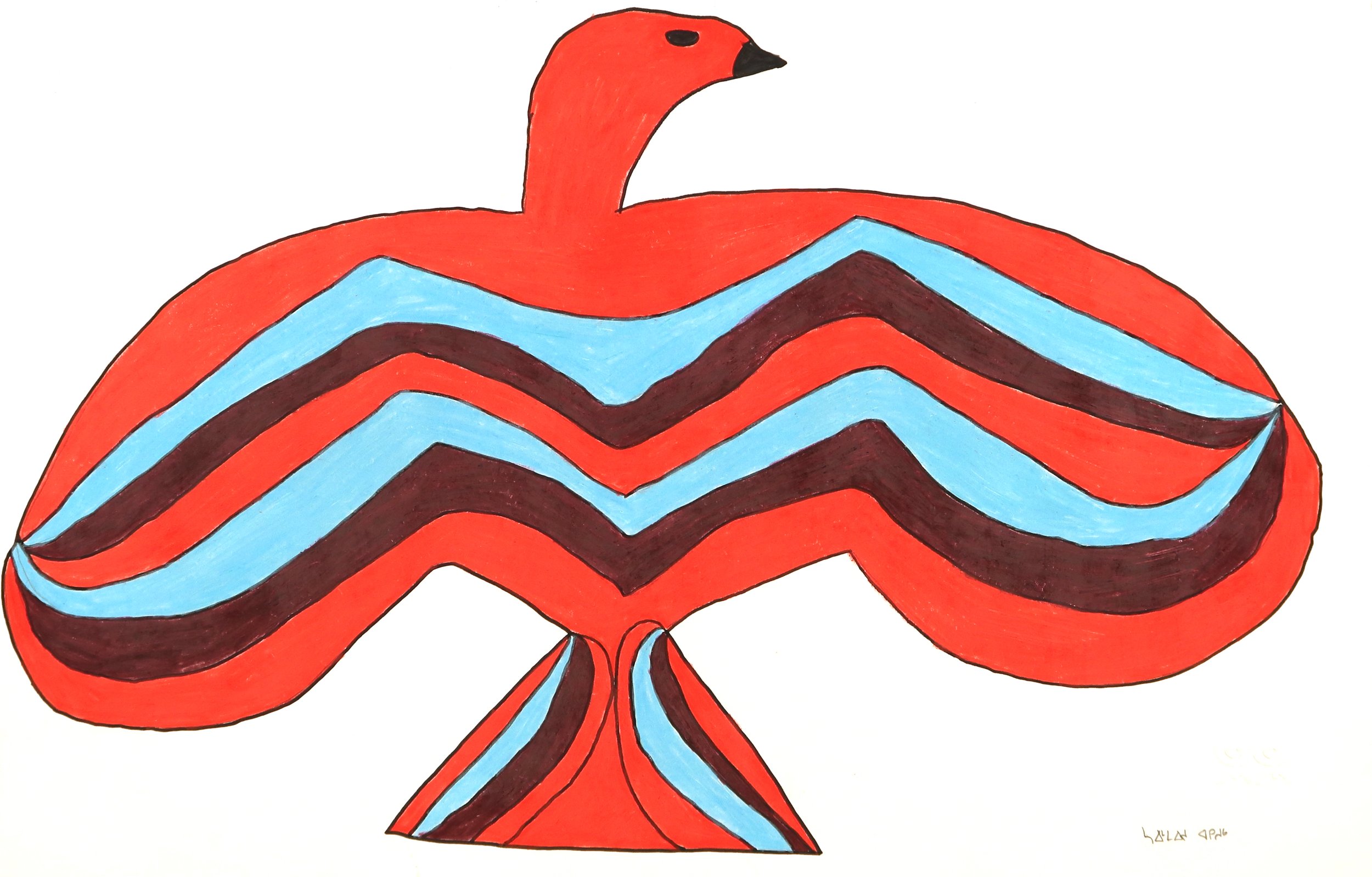 Saimaiyu Akesuk Untitled (Bird) 15 x 23 Coloured Pencil, Ink #198-0151 $1025